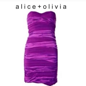 Alice + Olivia purple silk cocktail dress